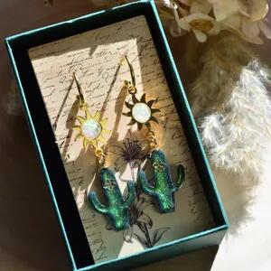 Handmade desert earrings – boho resin design