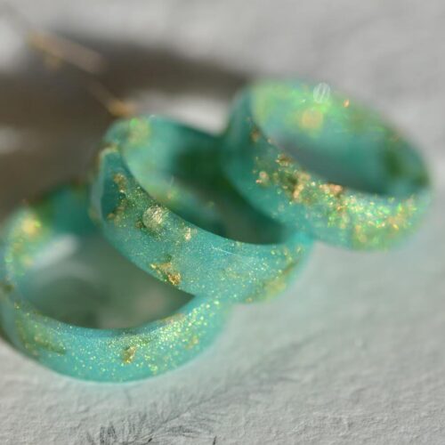 Green resin rings by AlpacaBlue