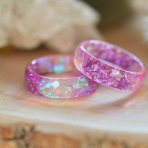 Handmade statement resin ring – Alpaca Blue design